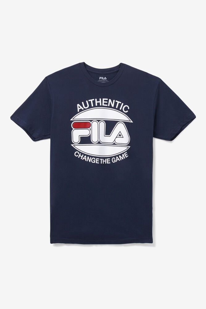 Fila T-Shirt Change The Game Mens Navy - India BLH-801974